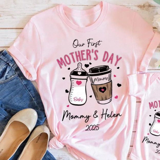 Personalized First Mother's Day Mommy and Baby Outfit | CWFamily17