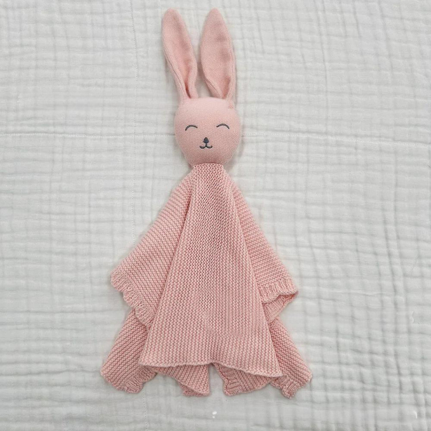 Personalized Baby Embroidery Bunny Comforter | CWToy147