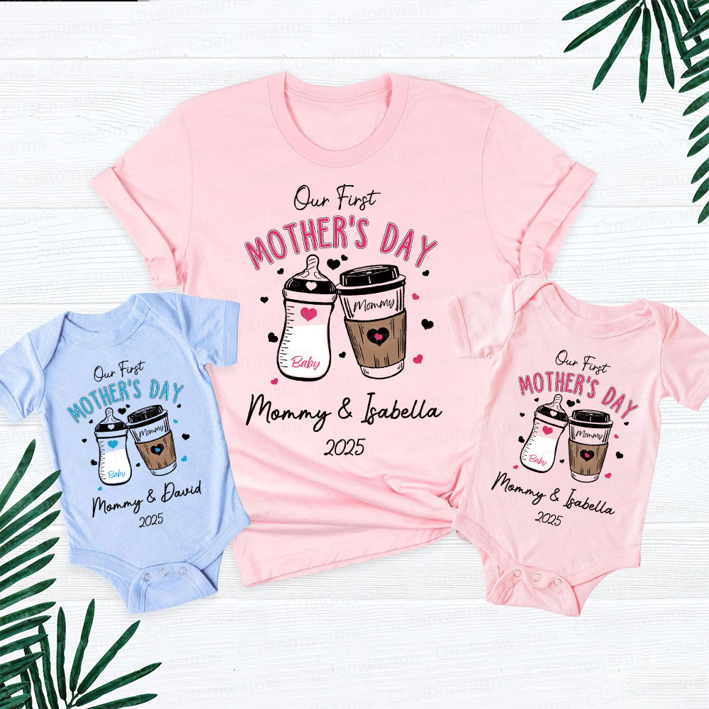 Personalized First Mother's Day Mommy and Baby Outfit | CWFamily17