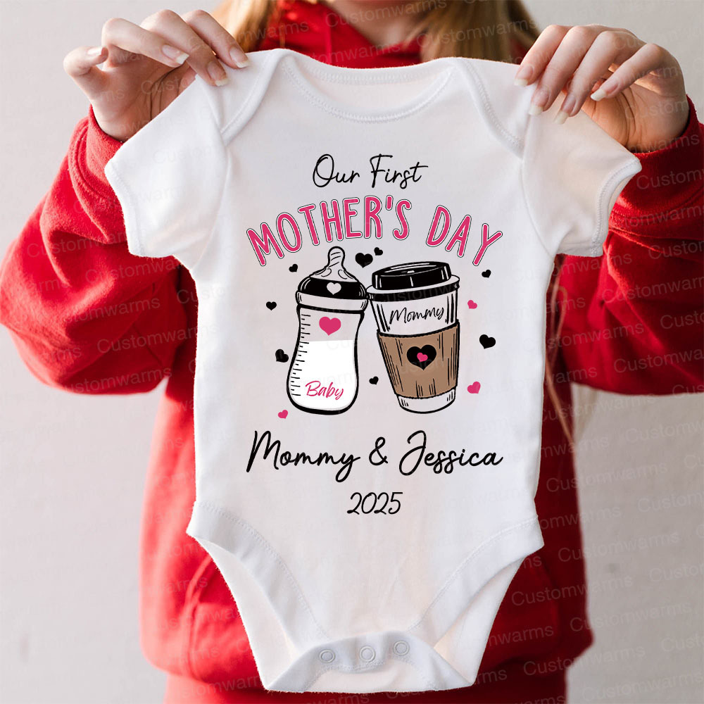 Personalized First Mother's Day Mommy and Baby Outfit | CWFamily17