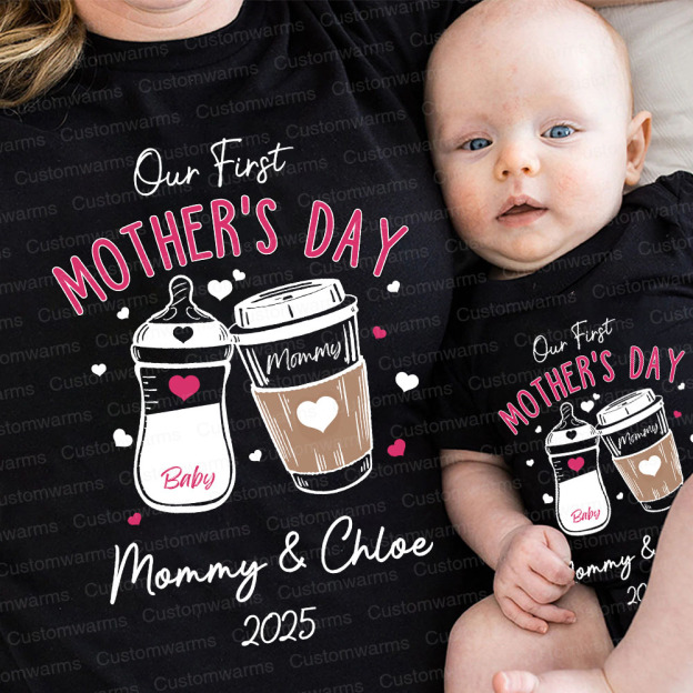 Personalized First Mother's Day Mommy and Baby Outfit | CWFamily17