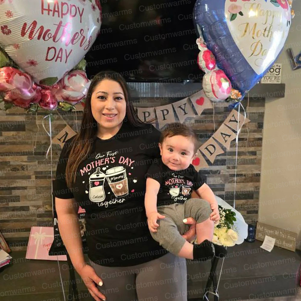 Personalized First Mother's Day Mommy and Baby Outfit | CWFamily17