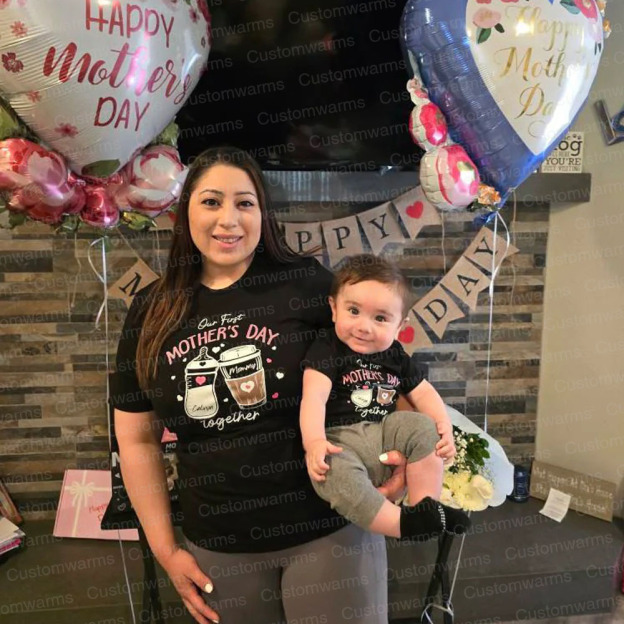 Personalized First Mother's Day Mommy and Baby Outfit | CWFamily17