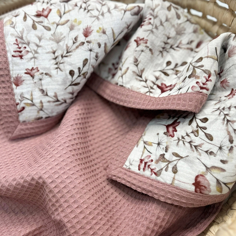 Personalized Embroidered Organic Waffle Blanket for Comfort & Unique| CWBaby81