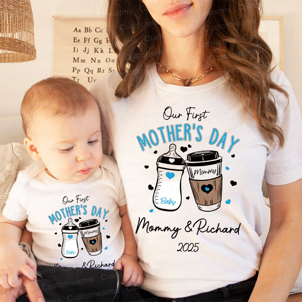 Personalized First Mother's Day Mommy and Baby Outfit | CWFamily17