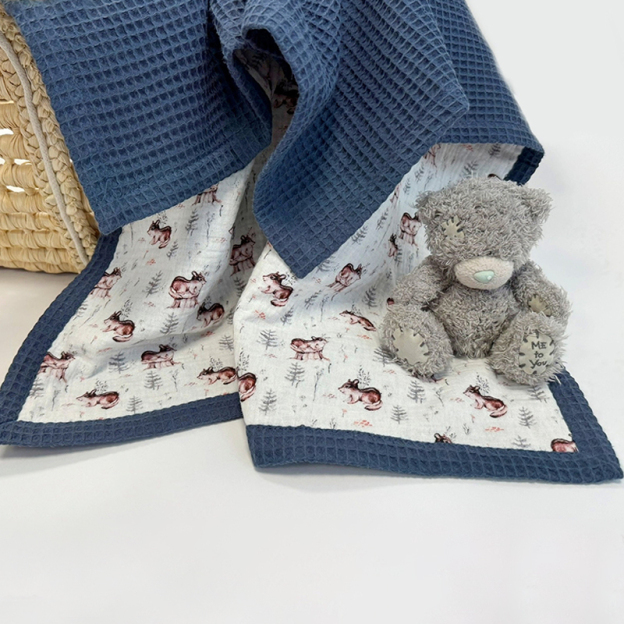 Personalized Embroidered Organic Waffle Blanket for Comfort & Unique| CWBaby81