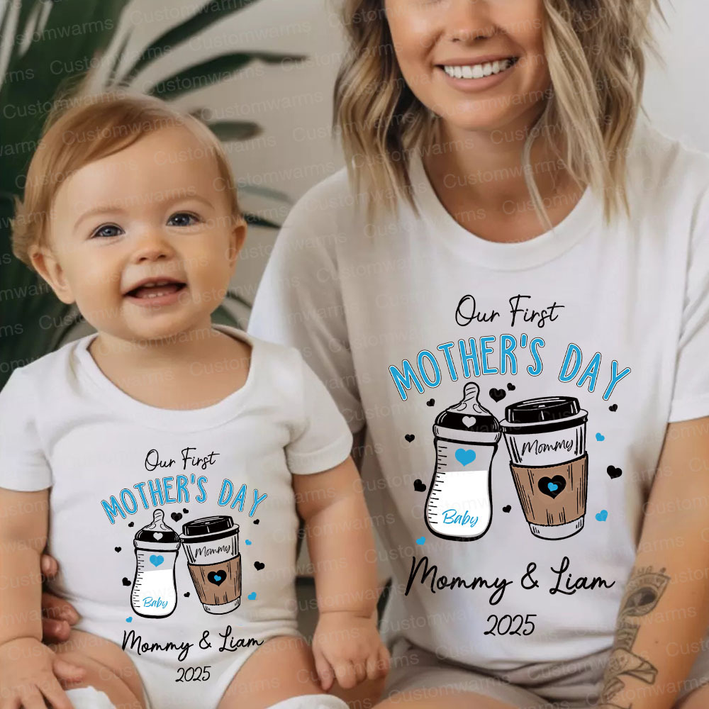 Personalized First Mother's Day Mommy and Baby Outfit | CWFamily17