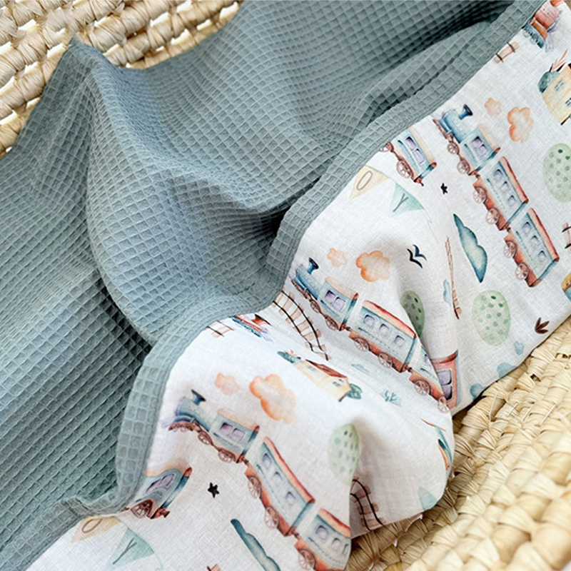 Personalized Embroidered Organic Waffle Blanket for Comfort & Unique| CWBaby81