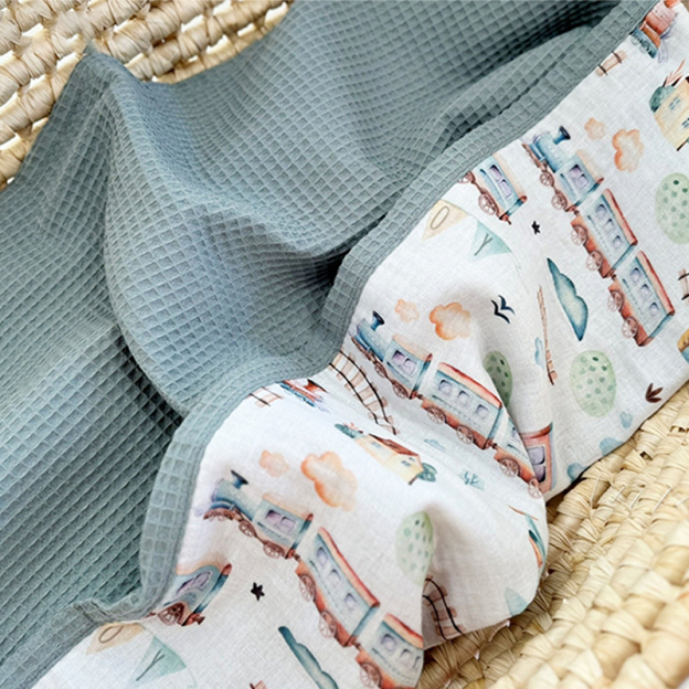 Personalized Embroidered Organic Waffle Blanket for Comfort & Unique| CWBaby81