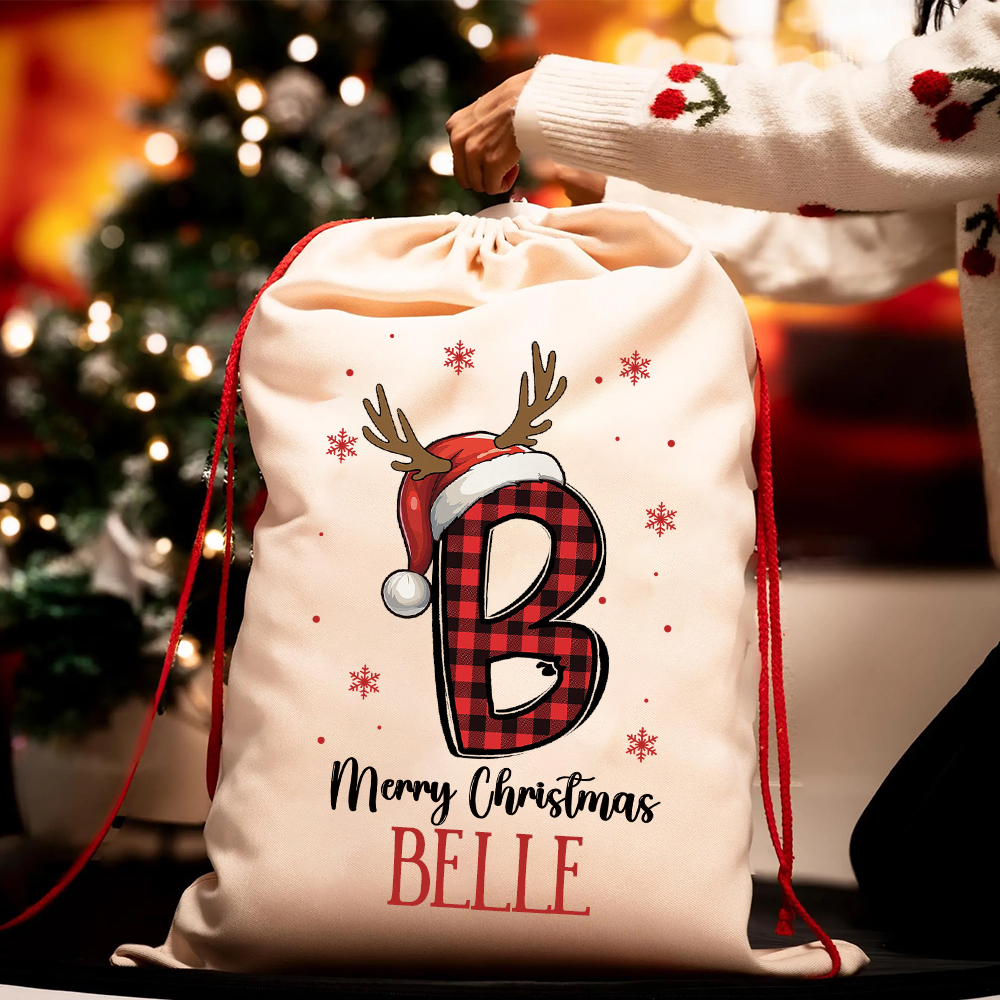 Personalized Monogram Christmas Santa Sack for Gifts | MCGift107