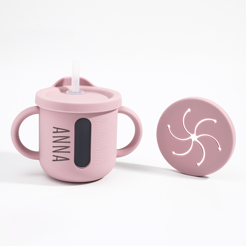 Personalised Baby Food Grade Straw & Snack Silicone Cup | CWBaby117