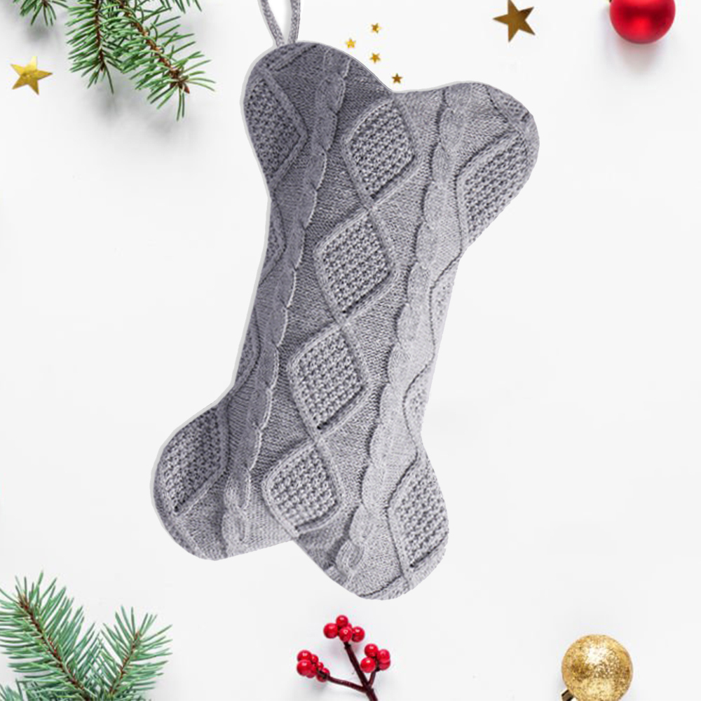 Personalized Embroidery Dog Bone Christmas Stocking | MCGift10301