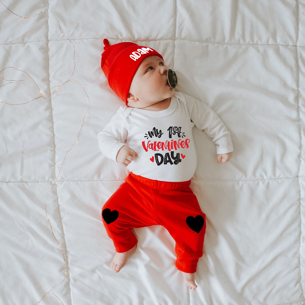 Personalized Baby 1st Valentines Day Outfit Set | CWBaby126