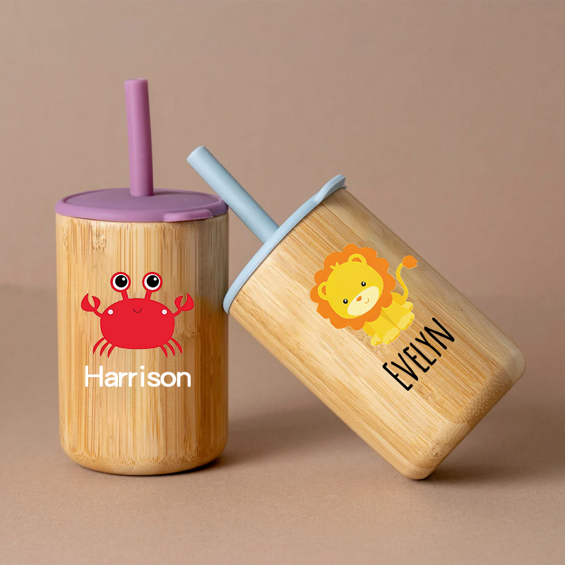 Personalized 5oz Eco-friendly Bamboo & Silicone Non-spill Cup | YouBottle58