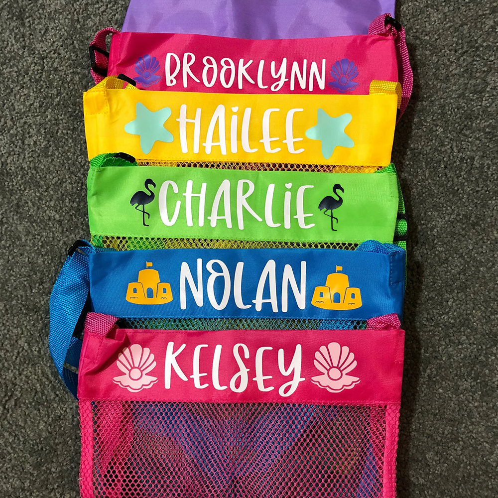 Personalized Seashell Collection Mesh Beach Bag | CWBeach148