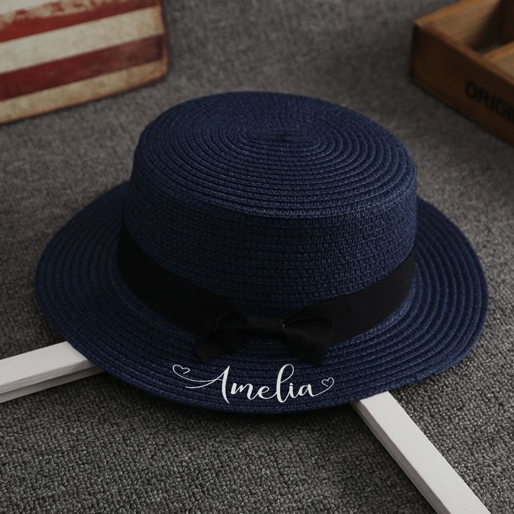 Personalized Summer Bow Straw Hat for Comfort & Unique | CWBeach149