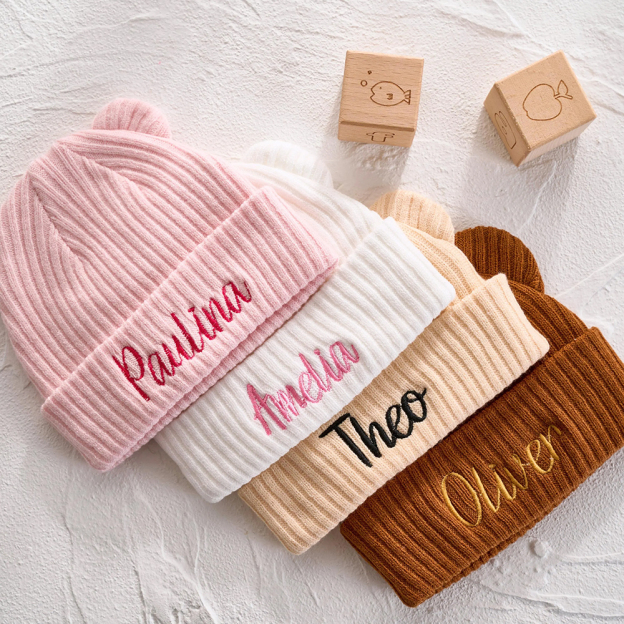 Personalized Embroidery Lovely Bear Baby Beanie for Comfort & Unique | HSKid57