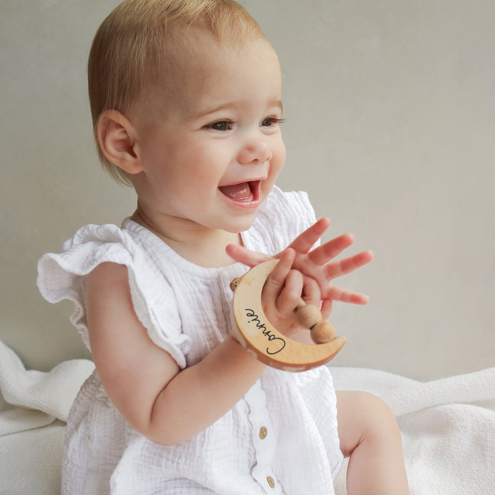 Personalized Baby Wooden Lovely Shape Rattle | CWBaby153