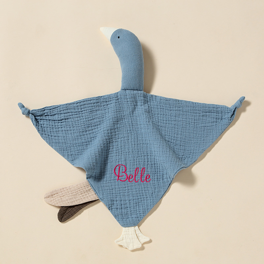 Personalized Baby Embroidery Goose Comforter Sleep Toy | CWToy99