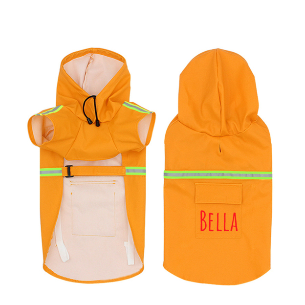 Personalized Pets Waterproof and Reflective Raincoat | BKPet152