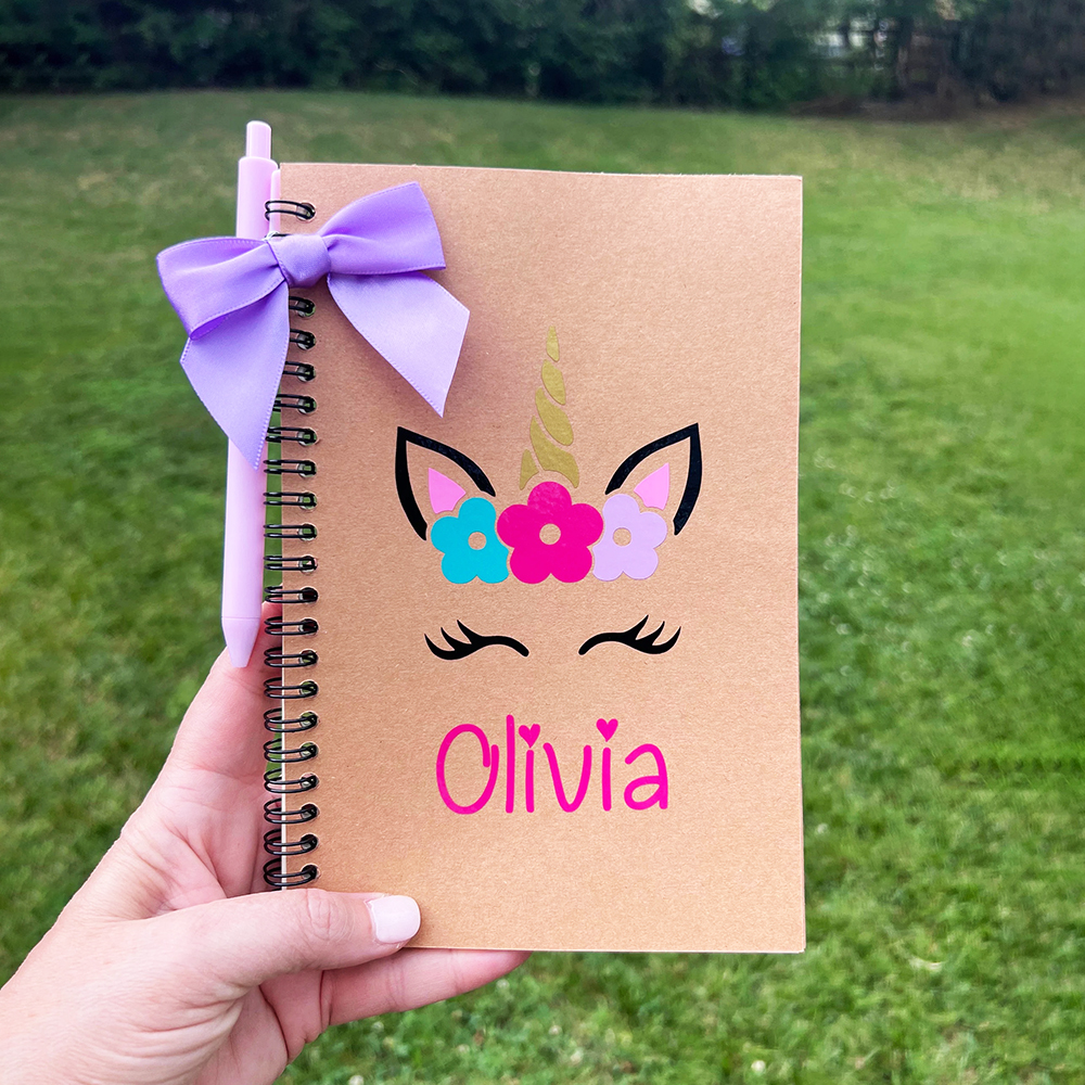 Personalized Lovely Boho Rainbow And Unicorn Notebook With Pen Set | CWToy116