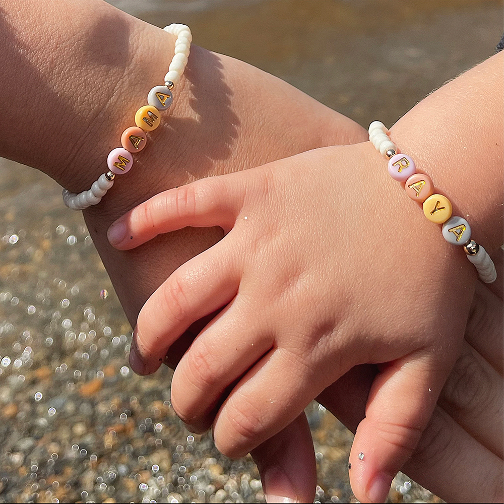 Personalized Colorful Letter Bead Bracelet For Kids ｜CWBeach40