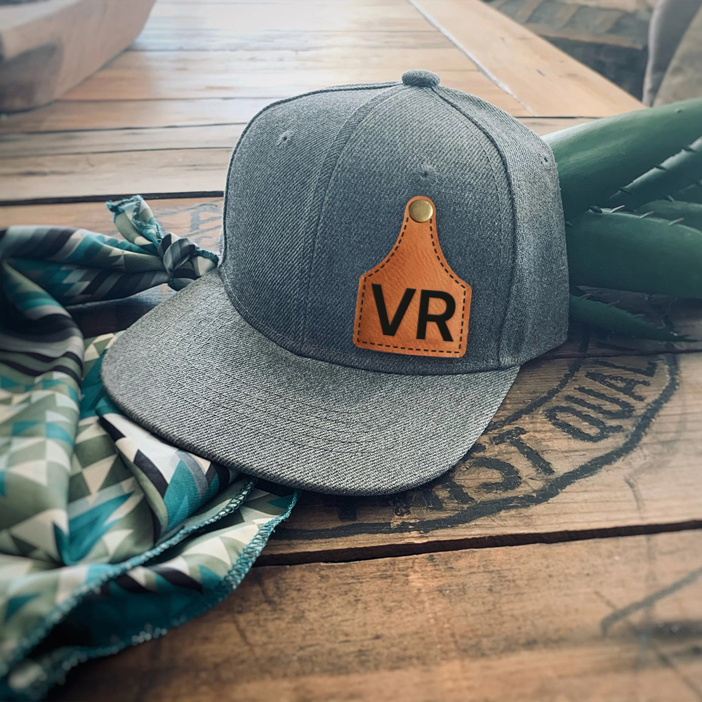 Personalize Kids Leather Patch Cow Tag Hat | CWBeach158