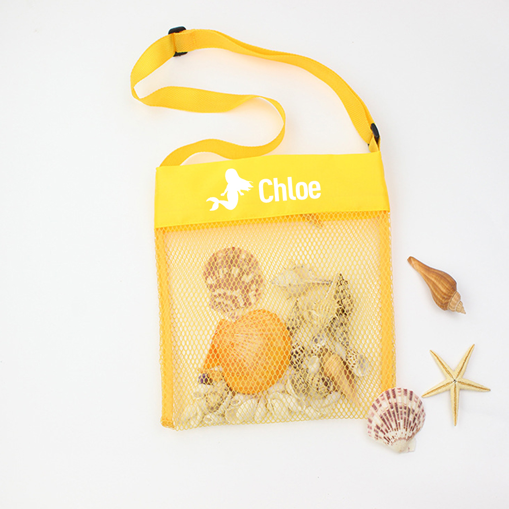 Personalized Seashell Mesh Beach Bag | CWBeach02