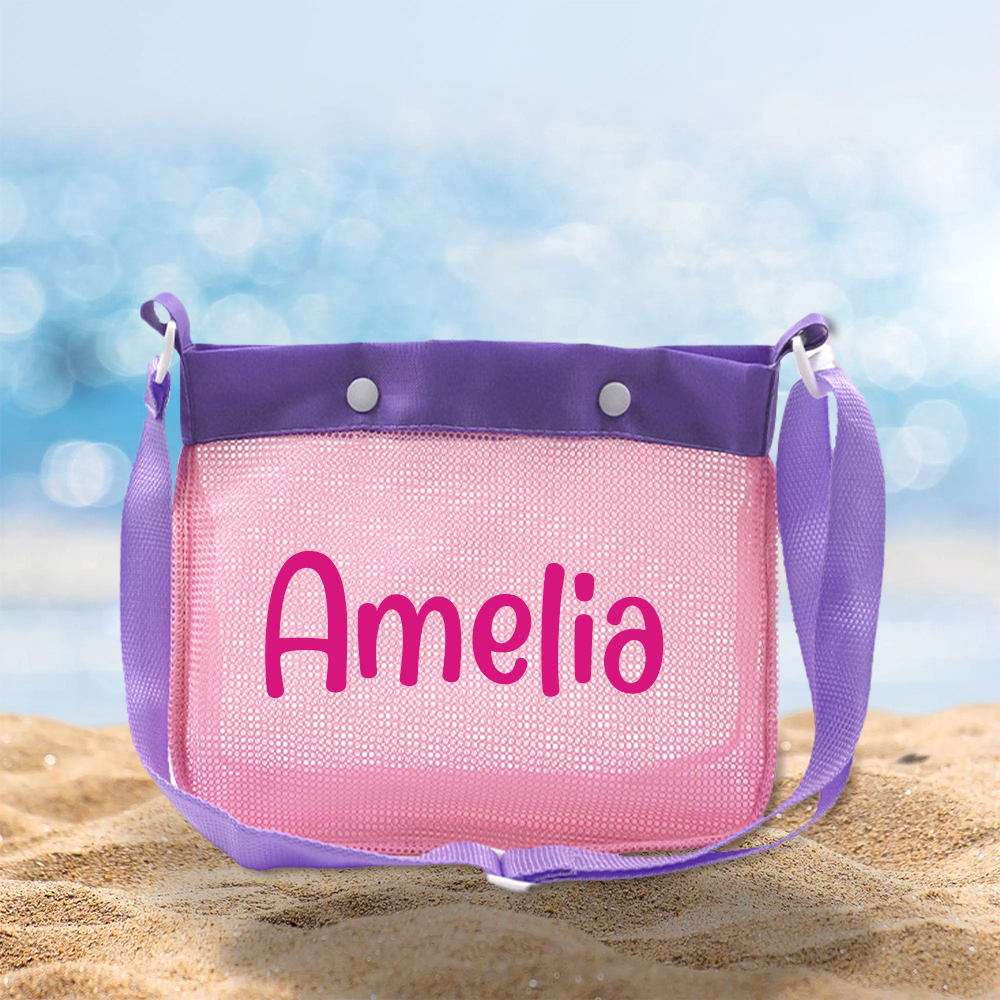 Personalized Kids Seashell Mesh Beach Bag | CWBeach171