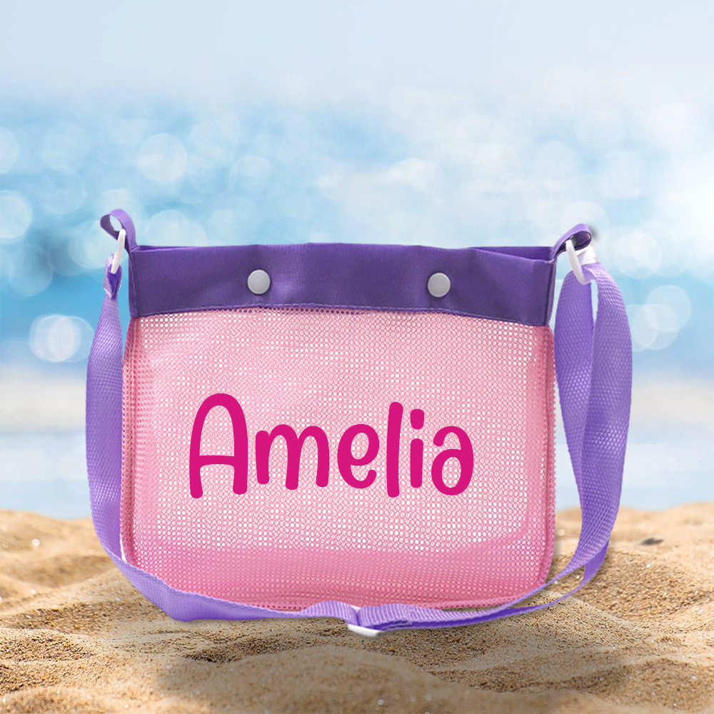 Personalized Kids Seashell Mesh Beach Bag | CWBeach171