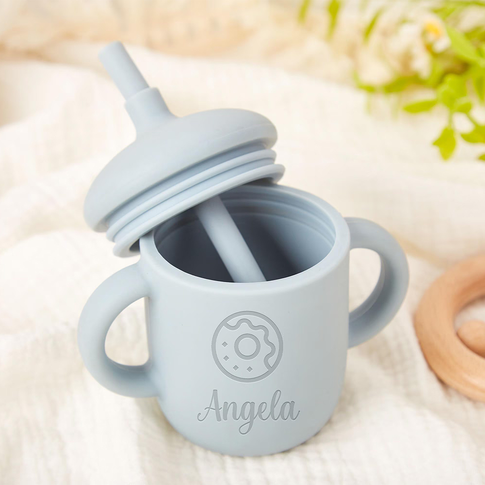Personalised Baby Food Grade Sippy Silicone Cup | CWBaby5401