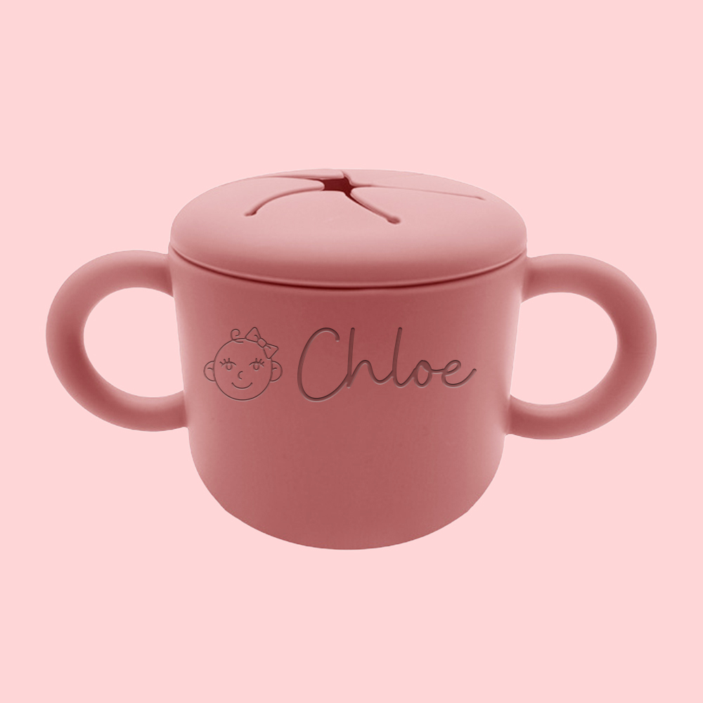 Personalised Baby Food Grade Silicone Snack Cup | CWBaby199
