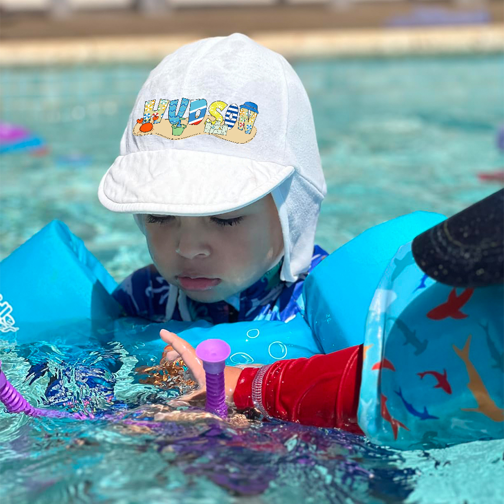 Personalized Kids UV Sun Hat with Neck Protection | CWBeach171