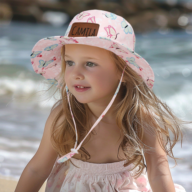 Personalized Leather Patch Cute Bucket Hat for Comfort & Unique | CWBeach174