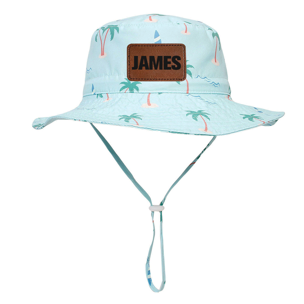 Personalized Leather Patch Cute Bucket Hat for Comfort & Unique | CWBeach174