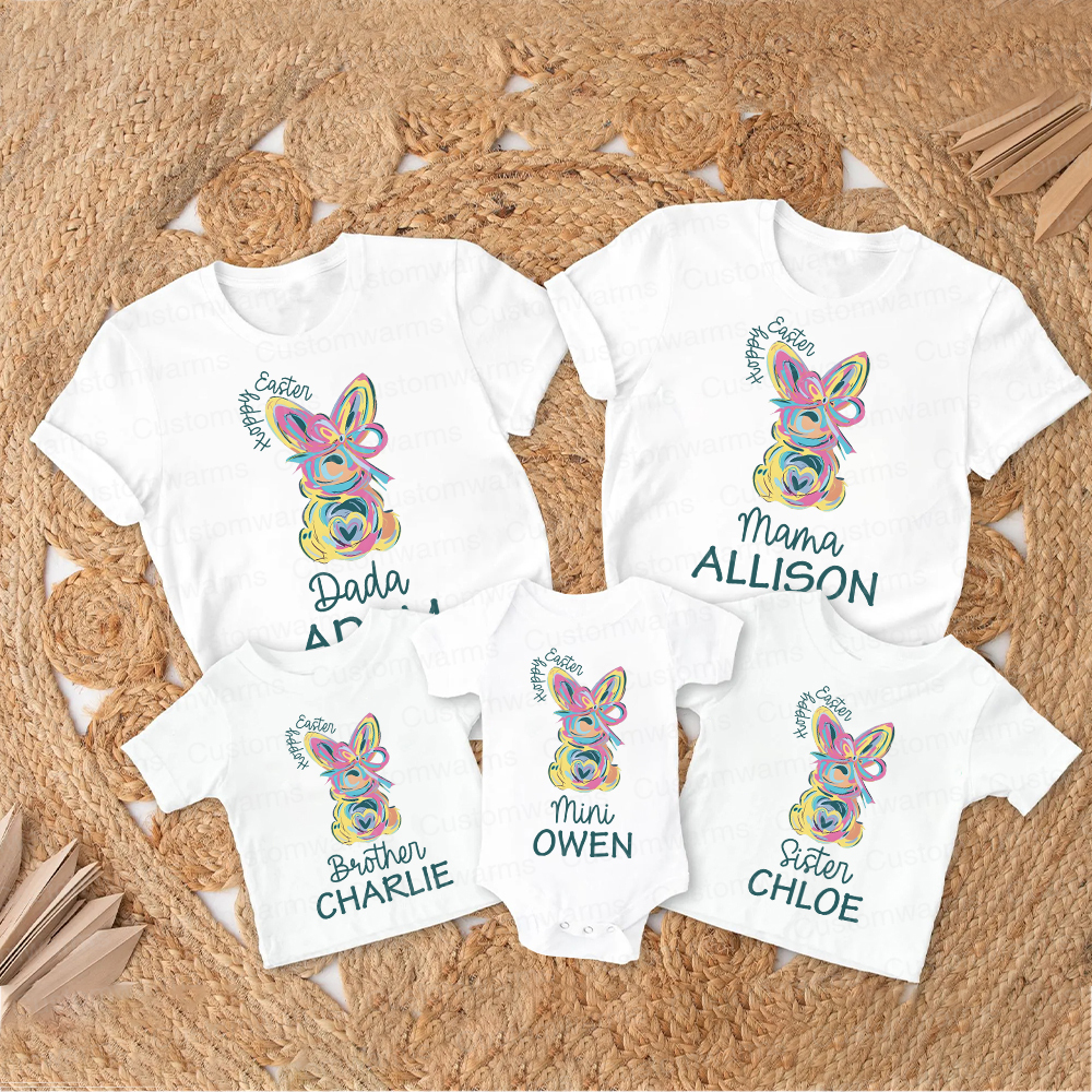 Personalized Family Happy Easter Matching Shirt | CWEaster58