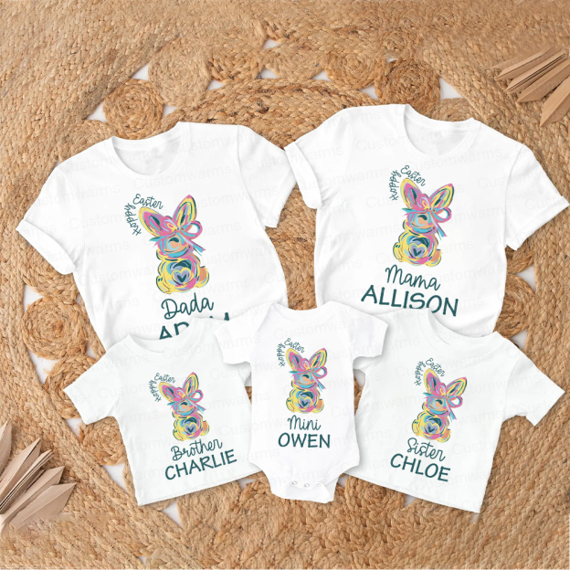 Personalized Family Happy Easter Matching Shirt | CWEaster58