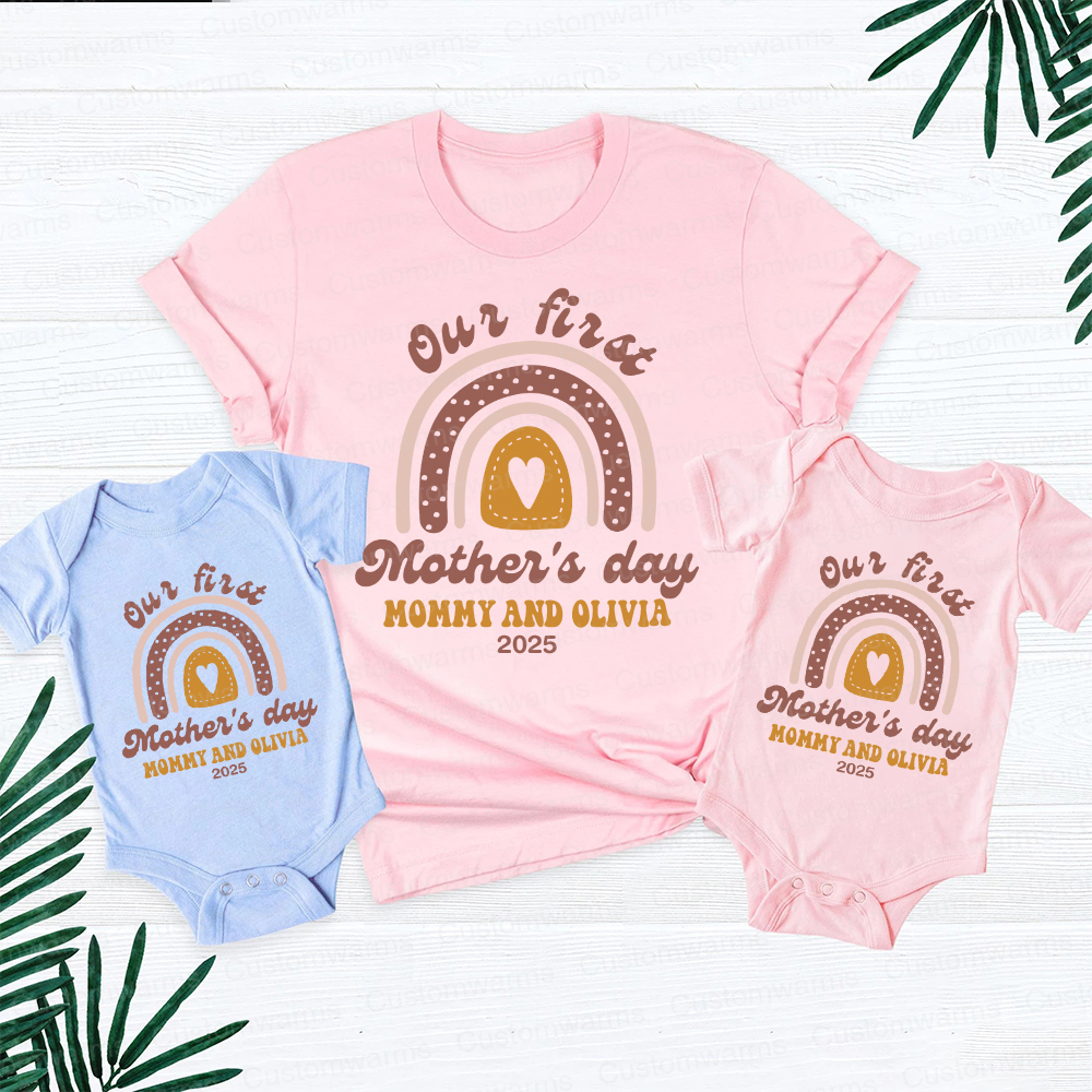 Personalized First Mother's Day Mommy and Baby Outfit | CWFamily31