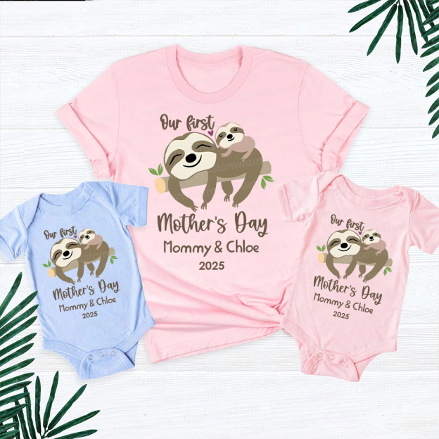 Personalized First Mother's Day Mommy and Baby Outfit | CWFamily33