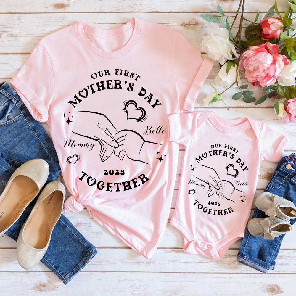 Personalized First Mother's Day Mommy and Baby Outfit | CWFamily39