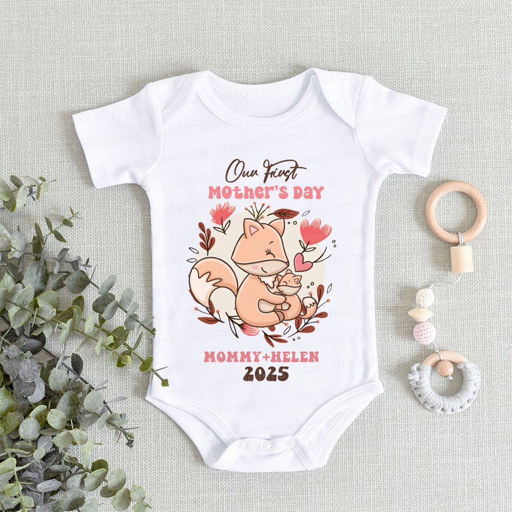 Personalized First Mother's Day Mommy and Baby Outfit | CWFamily40