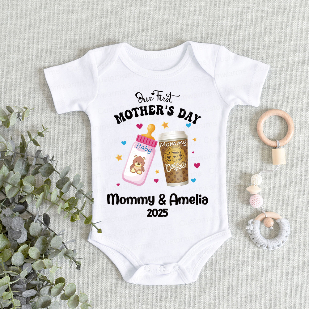 Personalized First Mother's Day Mommy and Baby Outfit | CWFamily25