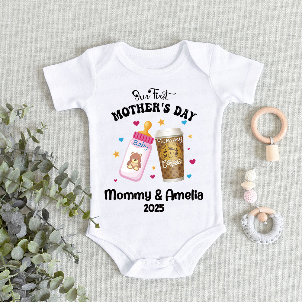 Personalized First Mother's Day Mommy and Baby Outfit | CWFamily25