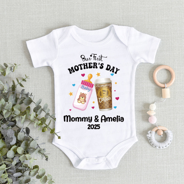 Personalized First Mother's Day Mommy and Baby Outfit | CWFamily25