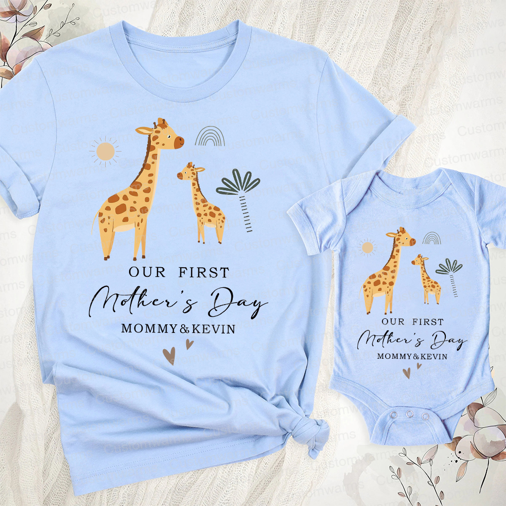 Personalized First Mother's Day Mommy and Baby Outfit | CWFamily28