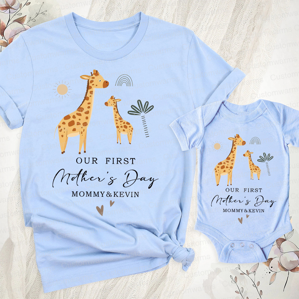 Personalized First Mother's Day Mommy and Baby Outfit | CWFamily28