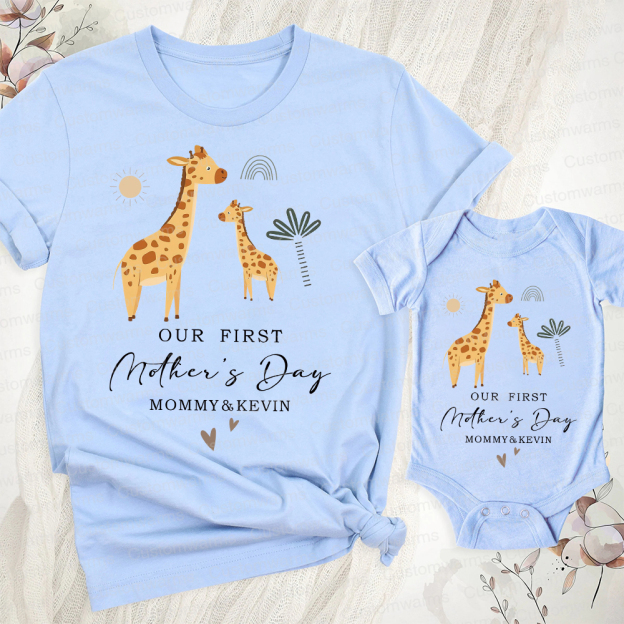 Personalized First Mother's Day Mommy and Baby Outfit | CWFamily28