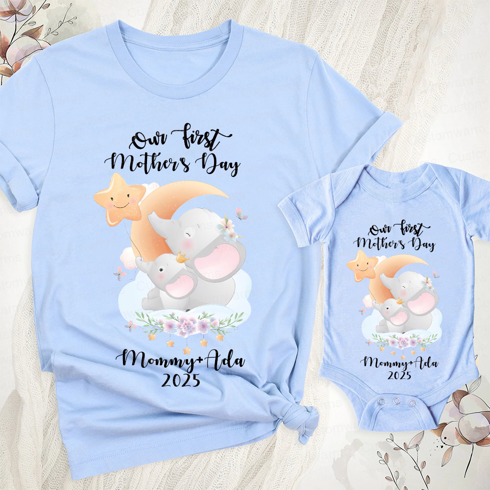 Personalized First Mother's Day Mommy and Baby Outfit | CWFamily41