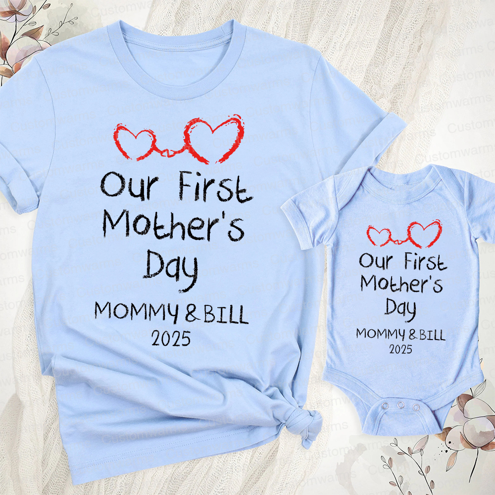 Personalized First Mother's Day Mommy and Baby Outfit | CWFamily44