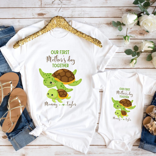 Personalized First Mother's Day Mommy and Baby Outfit | CWFamily46